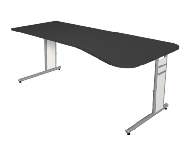 Freiformschreibtisch Form4 C-Fuss 195 cm Anthrazit