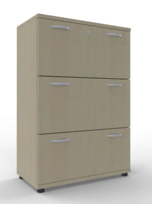 Registraturschrank 3 Ordnerhöhen, 80 cm breit Ahorn