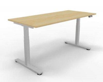 Höhenverstellbarer Schreibtisch DSM 180 cm Ahorn-Silber