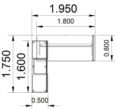 Komplettarbeitsplatz Form4 mit Wangengestell Tischplatte Stellfläche