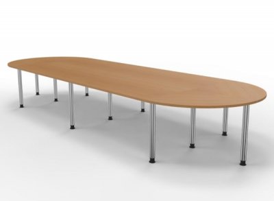 Konferenztisch 480x160 cm gerundet für 14 bis 16 Personen Buche