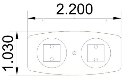 Konferenztisch Kiel 220 cm Stellfläche