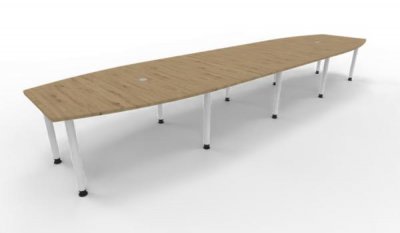 Konferenztisch Multi 520x130 cm Asteiche-Weiß