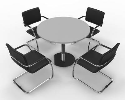 Konferenztisch mit 4 Stühle Lichtgrau