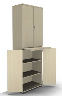 Modulschrank TEN 6 OH 80 cm breit mit Auszugsplatte Ahorn