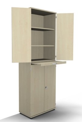 Modulschrank TEN 6 OH 80 cm breit mit Auszugsplatte Ahorn