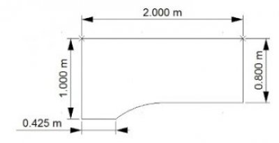 PC-Schreibtisch ONE 200 cm links Maße