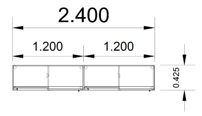 Raumteilerschrank Mega Stehtheke 240 cm Stellfläche