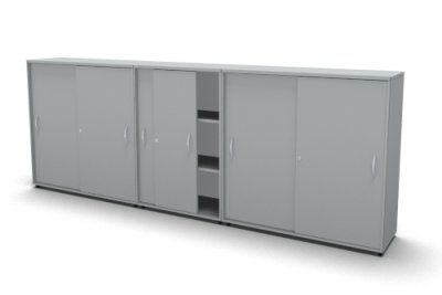 Raumteilerschrank Mega Stehtheke 320 cm Lichtgrau