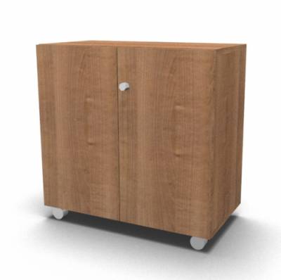 Schrank Master mobil 2 OH - fahrbar Nussbaum