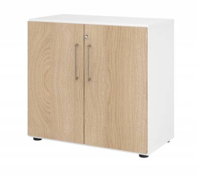 Schrank VH9 2 OH 80 breit Weiss-Eiche