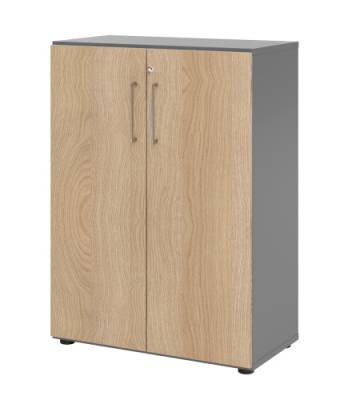 Schrank VH9 3 OH 80 breit Grafit-Eiche