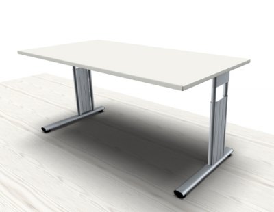 Schreibtisch C-Fuss 160 cm Weiss