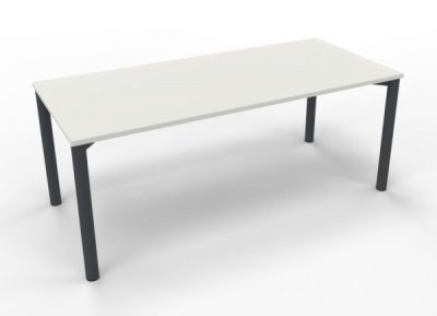 Schreibtisch 180 cm Gestell anthrazit Weiss