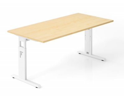 Schreibtisch Offenbach 160 cm Weiss Ahorn