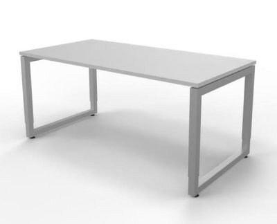 Schreibtisch Riesa 160x80 cm Gestell Silber Weiss