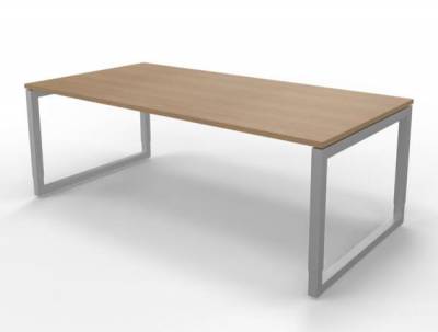 Schreibtisch Riesa 200x100 cm Gestell Silber Eiche