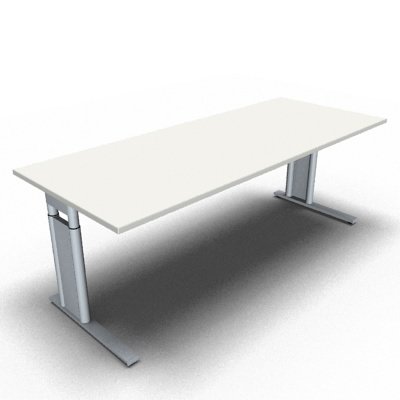 Schreibtisch TEN 200x80 cm weiss mit Seitenblenden