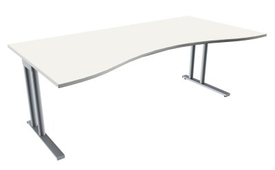 Schreibtisch TEN Ergo 200 cm Weiss