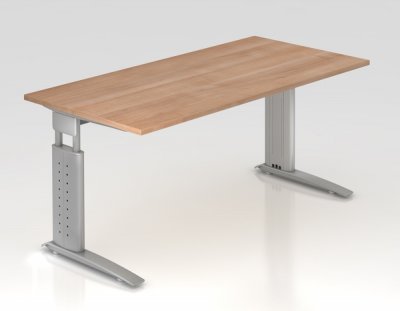 Schreibtisch Unna 160 cm Silber Nussbaum