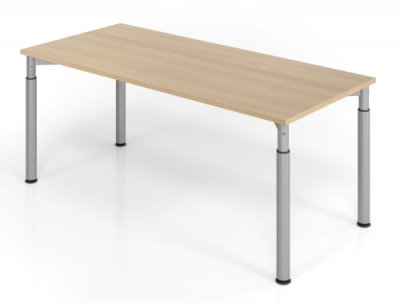 Schreibtisch Yach 180 cm Eiche Silber