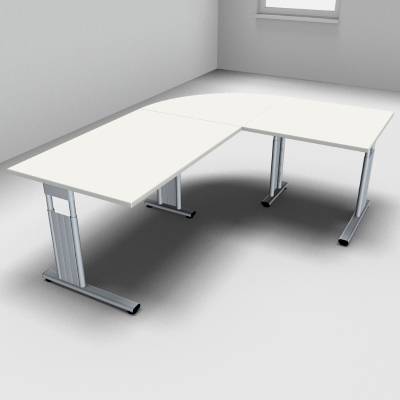 Schreibtischkombination GS10 200x160 cm Weiss