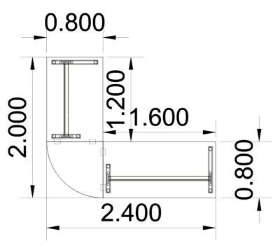 Schreibtischkombination GS7 Zeichnung