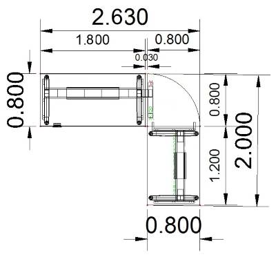 Winkelschreibtisch XBM3 Stellfläche