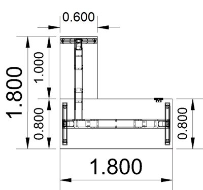 Winkelschreibtisch 180 x 180 cm el. höhenverstellbar Move4