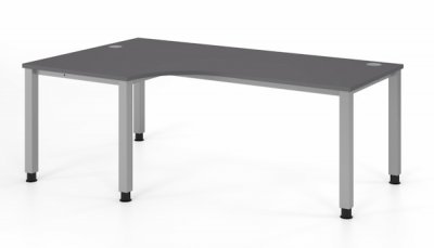 Winkelschreibtisch 200x120 cm Silber Grafit