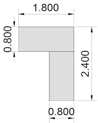 Winkelschreibtisch DSM 180x240 cm elektrisch höhenverstellbar Zeichnung Stellfläche