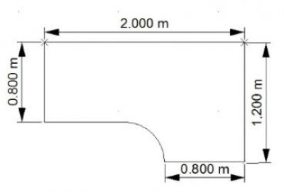 Winkelschreibtisch ONE 200 cm rechts Maße