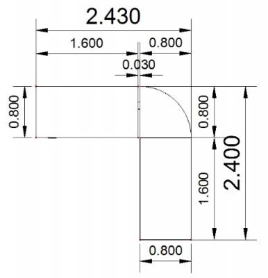 Winkelschreibtisch XBM4 Stellfläche