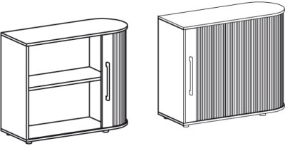 Rollladenschrank 2 OH, rechts anstellbar Zeichnung