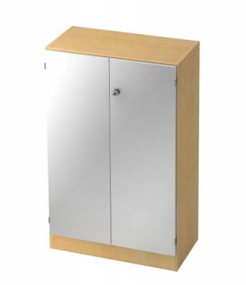 Aktenschrank Klassik 3 Odnerhöhen 80 cm breit Ahorn/silber