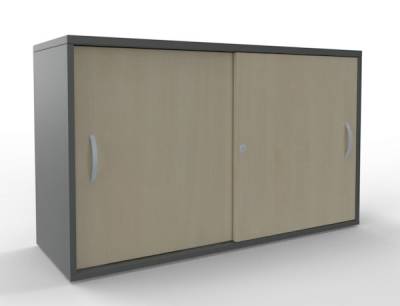 Schiebetüren-Anstellschrank TEN 120 cm onyxgrau/Ahorn