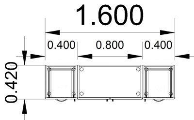 Büroschrankwand M15 160 cm breit Stellfläche