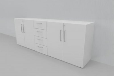 Büroschrankwand VH2 Sideboard Weiss