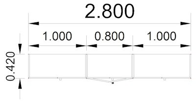 Büroschrankwand 280 cm breit K16 Stellfläche