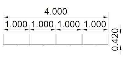 Büroschrankwand 400 cm breit Klassik K18 Stellfläche