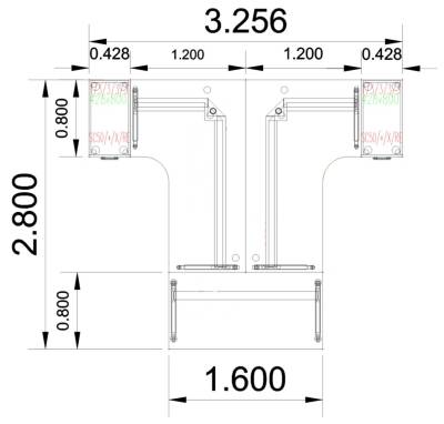 Schreibtisch-Arbeitsplatz B201 Zeichnung