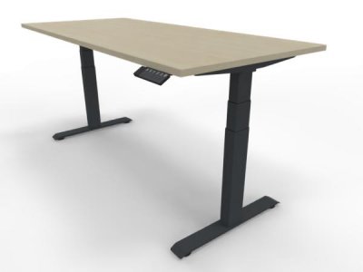 Elektrisch höhenverstellbarer Schreibtisch GP18 180x80cm Tischplatte Ahorn Gestell Anthrazit