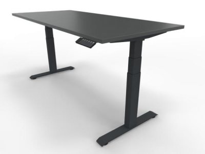 Elektrisch höhenverstellbarer Schreibtisch GP18 180x80cm Tischplatte Onyxgrau Gestell Anthrazit