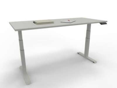 Elektrisch höhenverstellbarer Schreibtisch GP18 180x80cm Tischplatte Weiß Gestell Weiß