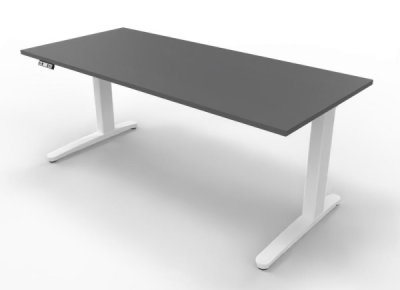 Elektrisch höhenverstellbarer Schreibtisch 180x80 cm XBM Grafit-Weiss