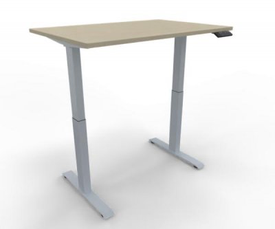 Elektrisch höhenverstellbarer Schreibtisch GE12 120x80 cm Ahorn-Silber