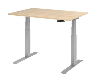 Schreibtisch HDK 120 cm elektrisch höhenverstellbar silber eiche