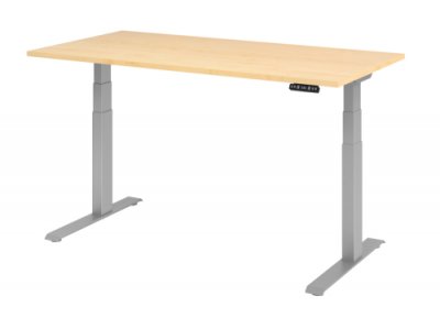 Schreibtisch HDK 160 cm elektrisch höhenverstellbar silber ahorn