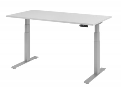 Schreibtisch HDK 160 cm elektrisch höhenverstellbar silber grau