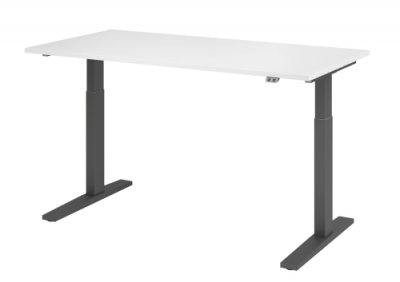 Schreibtisch HMK 160 cm elektrisch höhenverstellbar graphit weiss